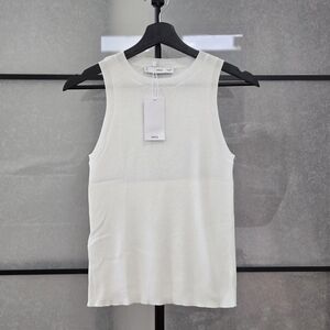Mango White Ribbed Tank Top